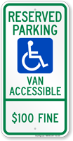 North Dakota Reserved Parking Van Accessible Sign