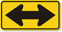 Two Headed Bi Directional Arrow Sign