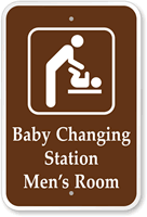 Baby Changing Station Men's Room  Campground Sign