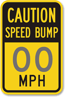 Caution Custom Speed Bump Sign