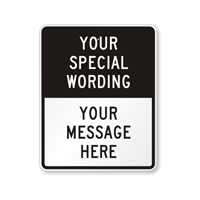 Custom Black Split Template Parking Sign