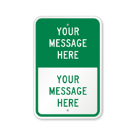 Custom Green Split Template Parking Sign