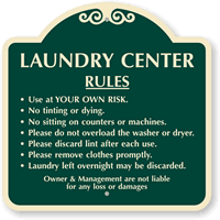 Custom Laundry Center Rules SignatureSign