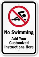 Custom No Swimming Sign