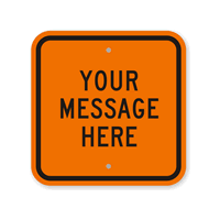 Custom Orange Black Square Template Parking Sign