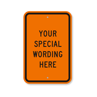 Custom Orange Black Vertical Template Parking Sign