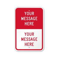 Custom Red Split Template Parking Sign