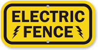 Electric Fence High Voltage Sign
