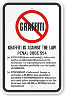 Graffiti Is Against The Law Sign