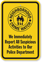 Neighborhood Crime Watch Sign (with Graphic)