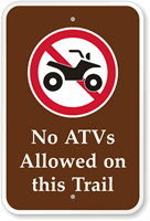 No ATVs Campground Park Sign (with Graphic)