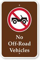 No Off Road Vehicles Campground Sign