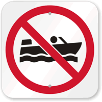 No Row Boating Sign