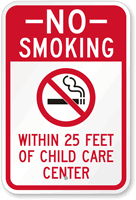 No Smoking Child Care Center Sign