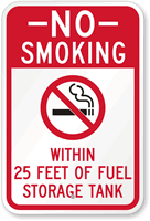 No Smoking Fuel Storage Tank Sign