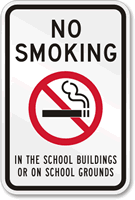 No Smoking in School Sign