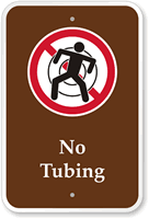 No Tubing Campground Park Sign