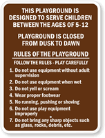 Playground Rules Sign
