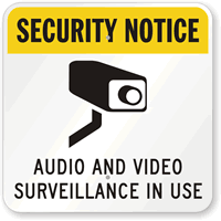 Security Notice   Audio And Video Surveillance Sign