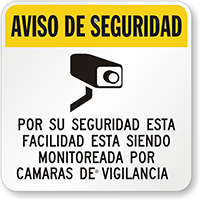 Spanish CCTV Surveillance Sign (With Graphic)
