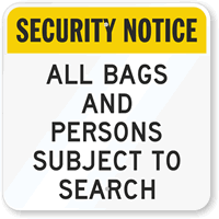 Security Notice - Search Sign