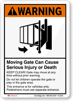 Warning Automatic Gate Sign