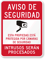 Video Surveillance Sign in Spanish