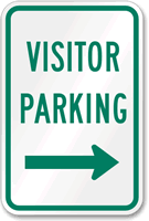 Visitor Parking Sign (arrow pointing right)