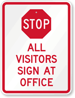 Visitors Sign At Office Sign