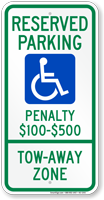 Virginia Reserved Accessible Parking Tow Away Zone Sign