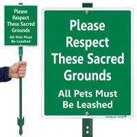 All Pets Must Be Leashed LawnBoss Sign
