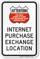 Attention Area Under Video Surveillance Sign