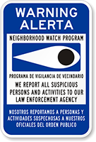 Bilingual Neighborhood Watch Sign