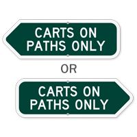 Carts On Paths Only Golf Course Sign