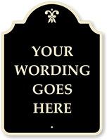 Custom Palladio Designer Sign with Motif Black Reverse