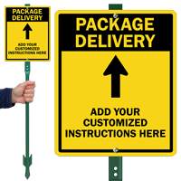 Custom Arrow Package Delivery Yard Sign With Stake