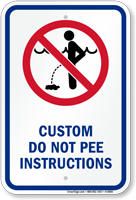 Customizable Do Not Pee Instructions Sign