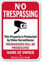 Custom North Dakota No Trespassing Sign