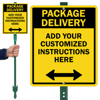Custom Package Delivery Yard Sign With Arrow