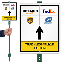 Custom Package Delivery Yard Sign With Delivery Logos