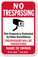 Customizable West Virginia No Trespassing Sign