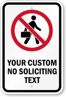 Customized No Soliciting With Graphic Sign