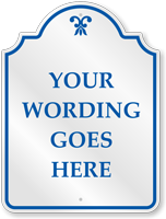 Custom Palladio Designer Sign with Motif Blue Normal