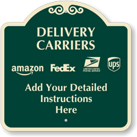 Designer Custom Package Delivery Sign With Delivery Logo