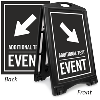 Down Arrow Pointing Right Event Parking Sidewalk Sign