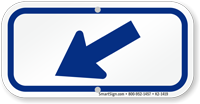 Downwards Left Arrow  Blue