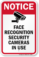 Face Recognition Security Cameras In Use Sign