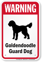 Warning Golden Doodle Guard Dog Guard Dog Sign