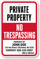 Hawaii Custom Private Property No Trespassing Sign