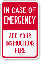 Custom In Case Of Emergency Label Add Own Instructions